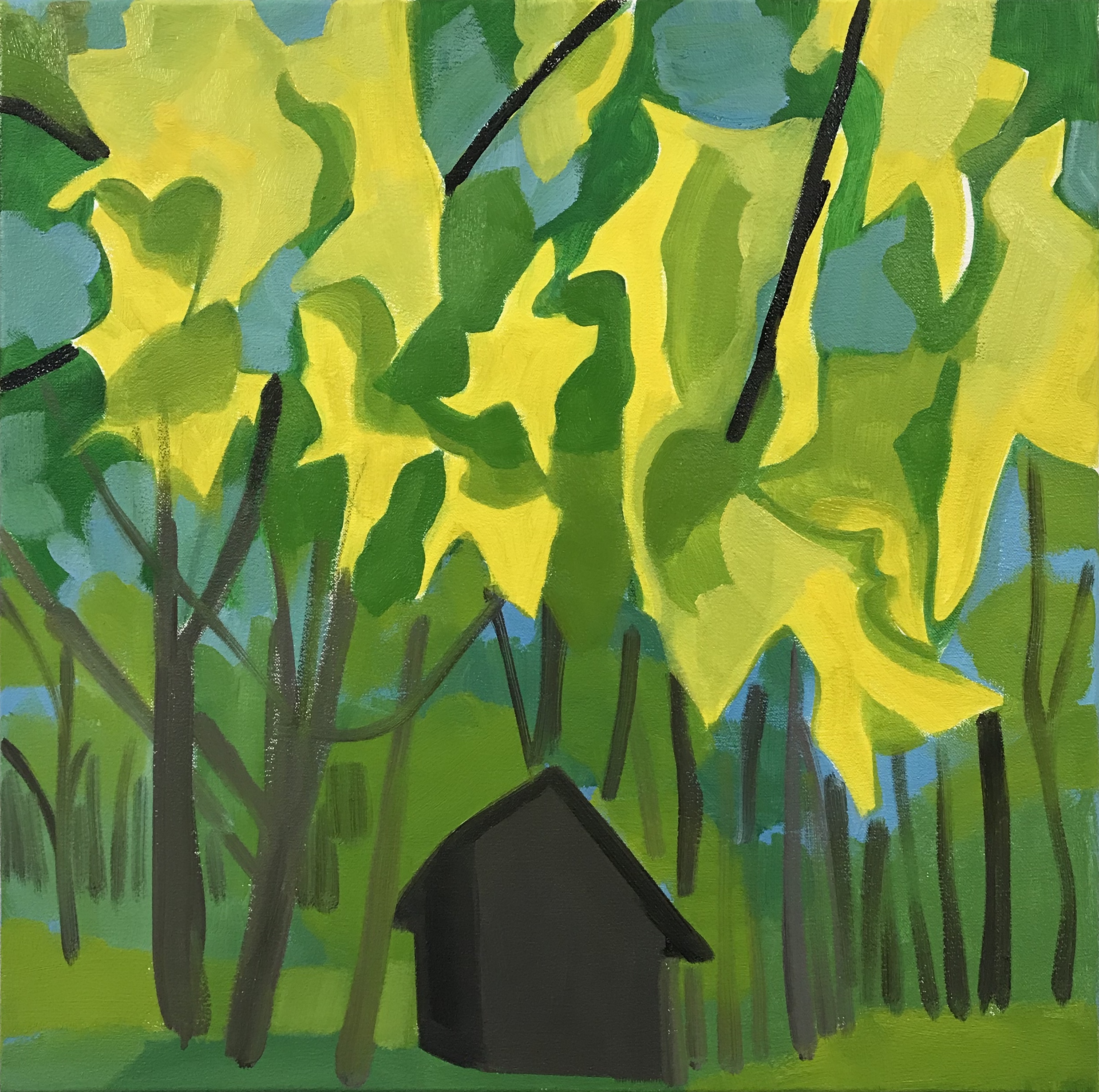 Cabin with big leaves