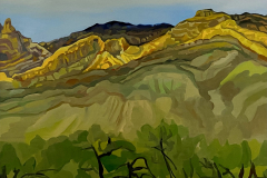 Sunlit mountains and the dancing trees